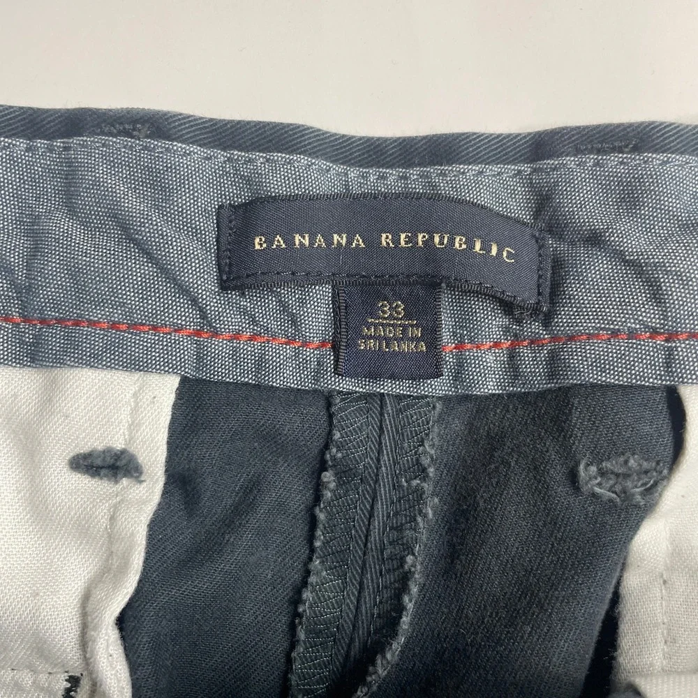 Banana Republic Mens Navy Blue Cotton Chino Shorts Size 33 Preppy Old Money